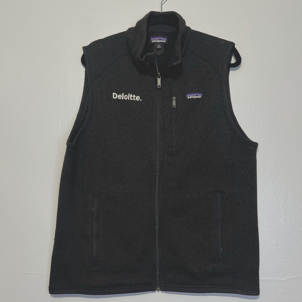 Patagonia Black Better Sweater Fleece Vest Jacket Full Zip Closure Sz L